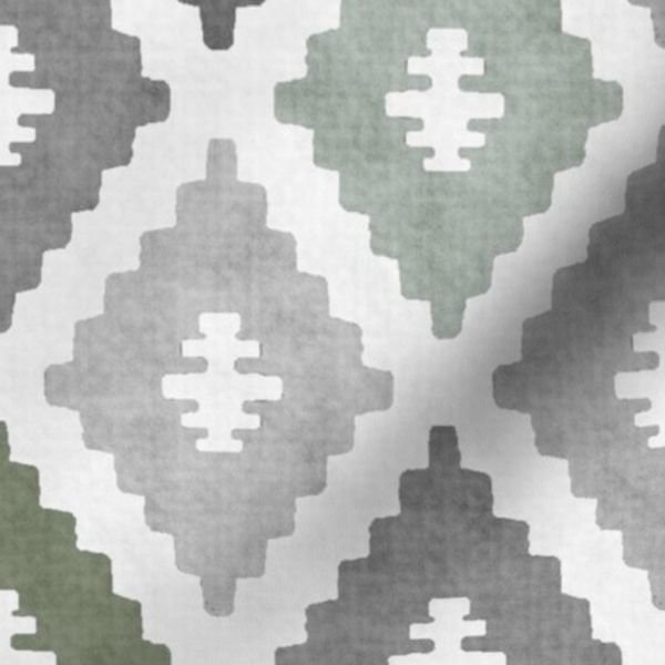 Large Weathered Sage Green Diamond Pattern in Charcoal Gray Interior Collection Decor Collection charcoal gray fabric design