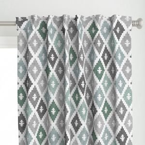 Large Weathered Seafoam Diamond Pattern in Charcoal Gray Decor Collection Home Decor Collection charcoal gray curtain design
