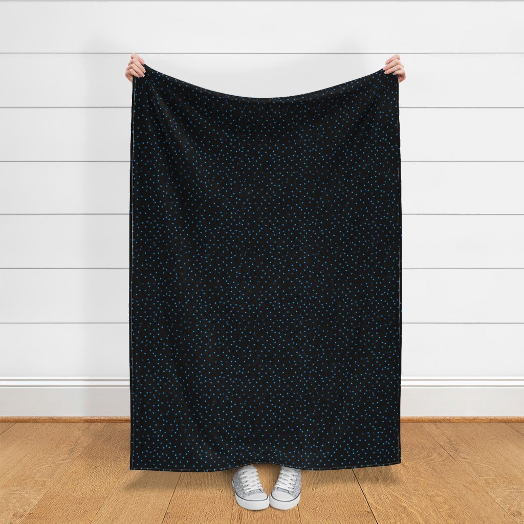 Halloween Will O Wisps Blue Black Seamless Pattern Fabric ghost lights fabric