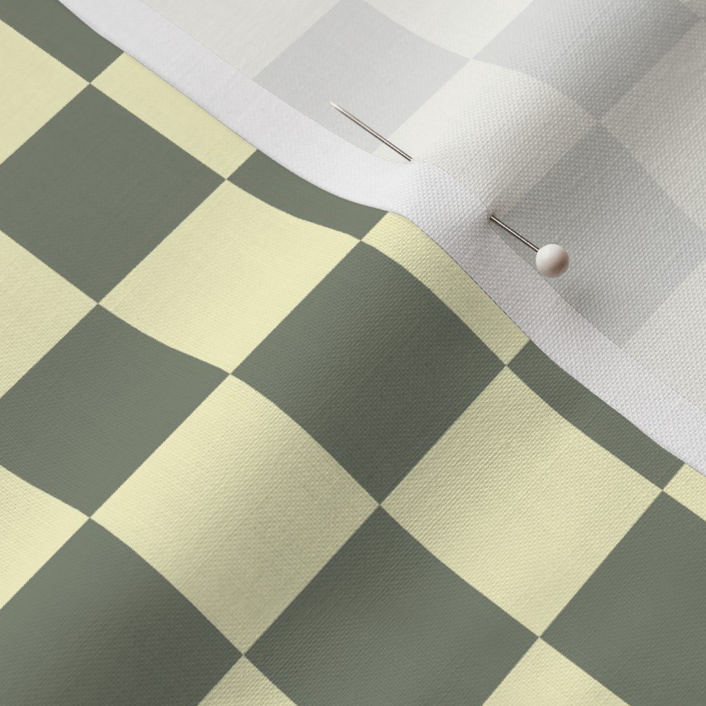 Classic Sage Green and Cream White 1 Inch Check Fabric bedroom accents fabric
