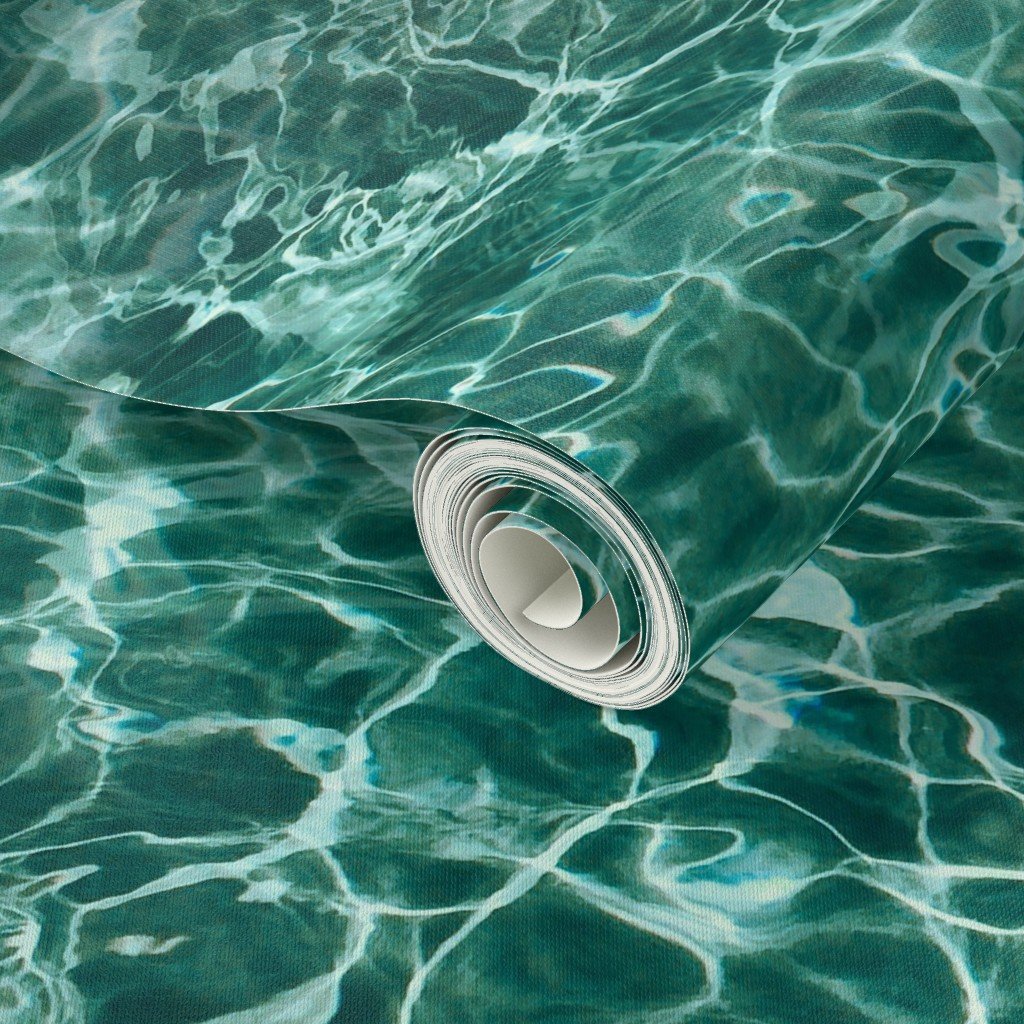 Sardinia Cala Luna Teal Water Ripples Wallpaper blue green wallpaper
