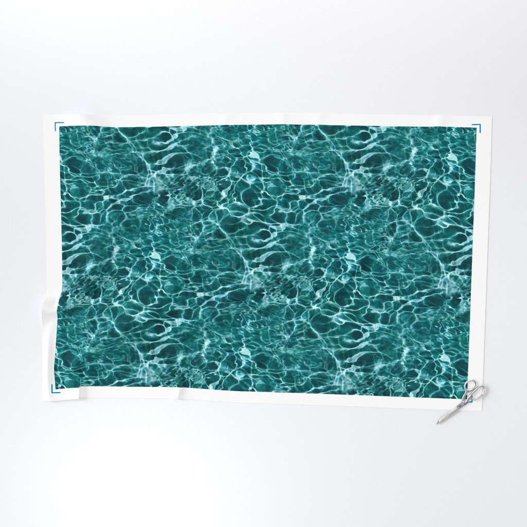 Kefalonia Melissani Lake Blue Water Ripples Fabric clear blue water fabric