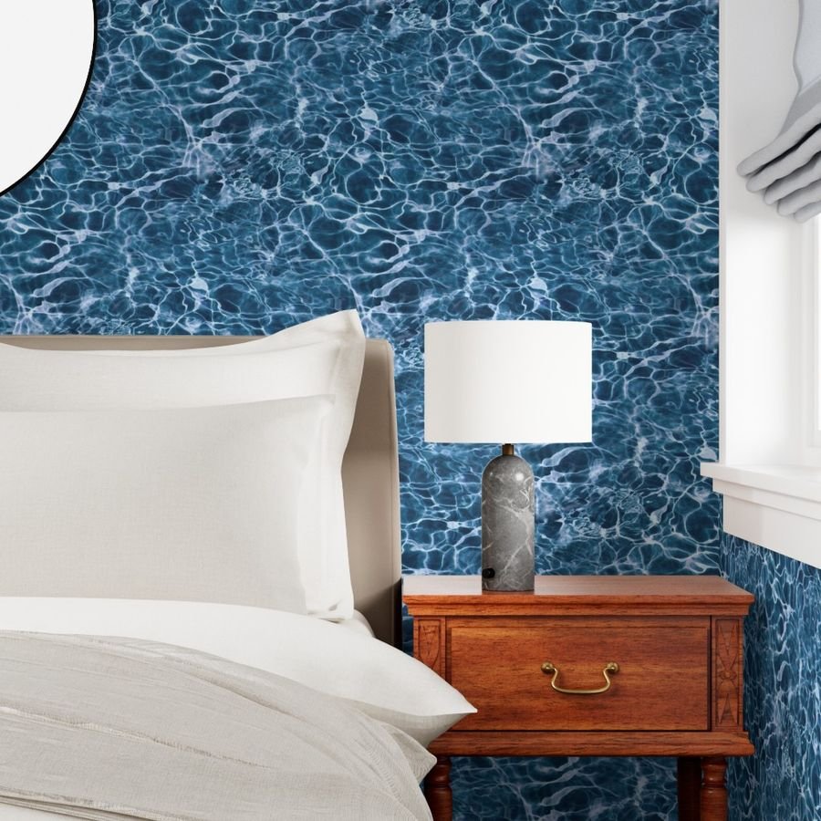 Maui Wailea Twilight Blue Water Ripples Wallpaper cool tone wallpaper