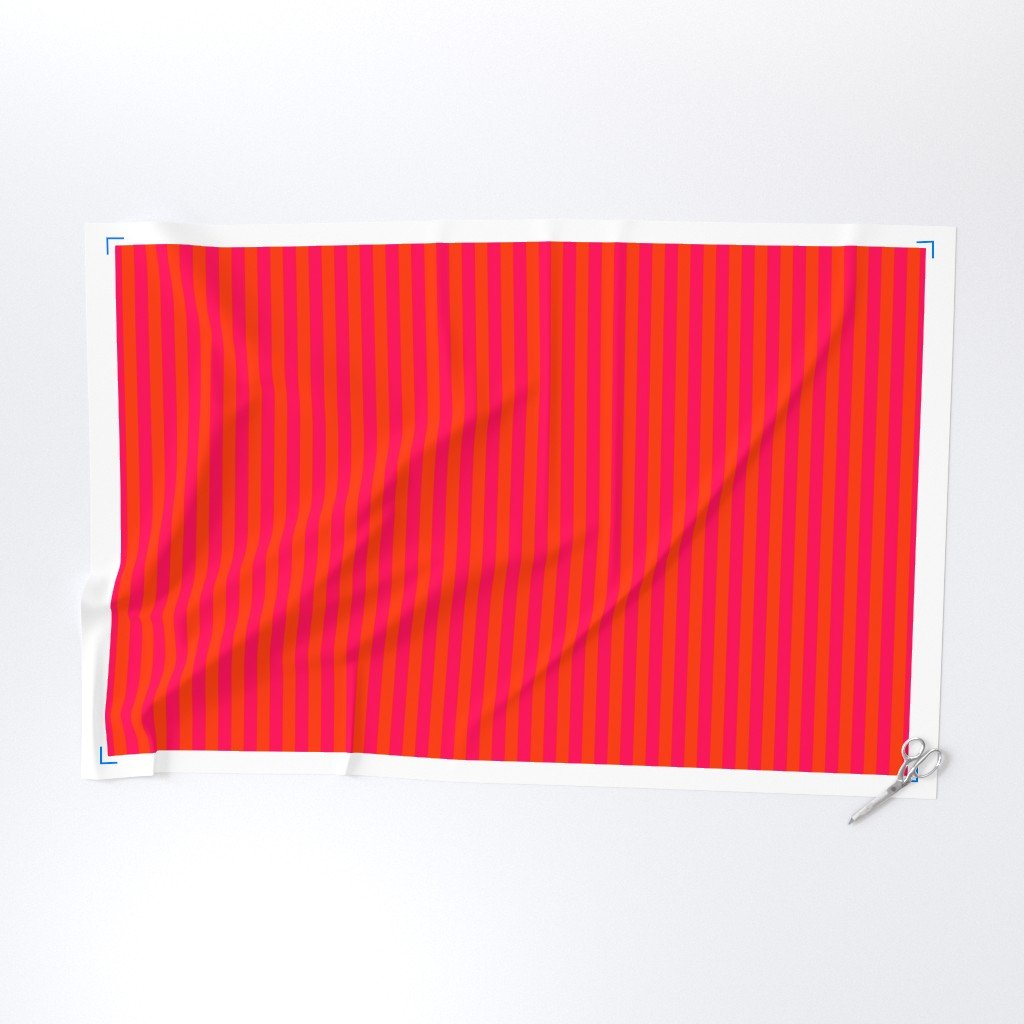Neon Orange and Pink Vertical Stripes Fabric hot pink stripes fabric