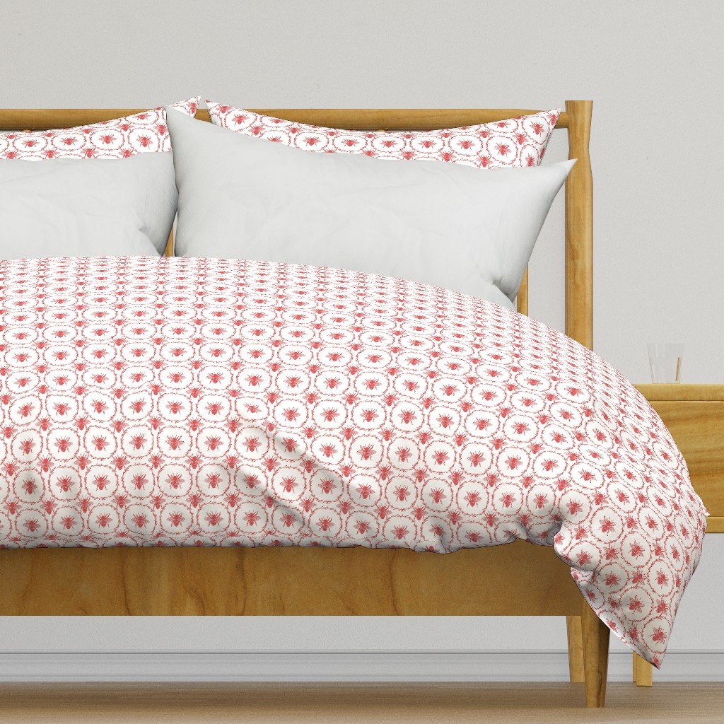 Royal queen honey bee duvet cover in red by Paper & Frill
