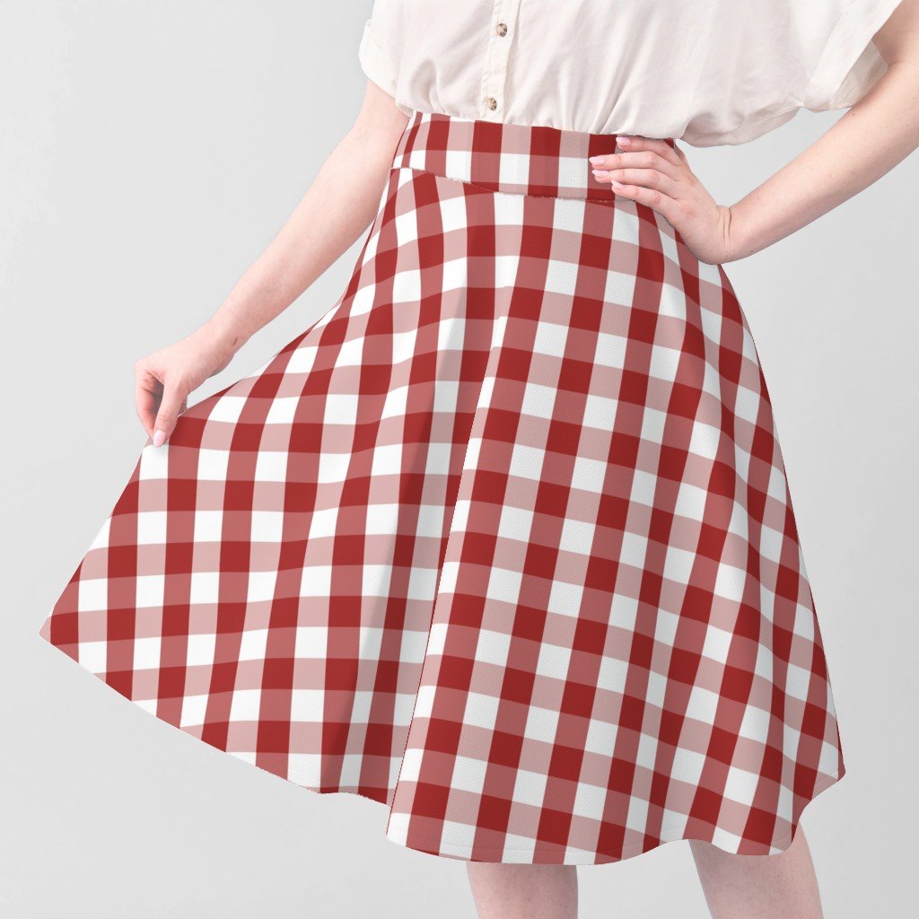 Aurora Red Gingham Check Pattern Design Collection Design Collection checked plaid fabric