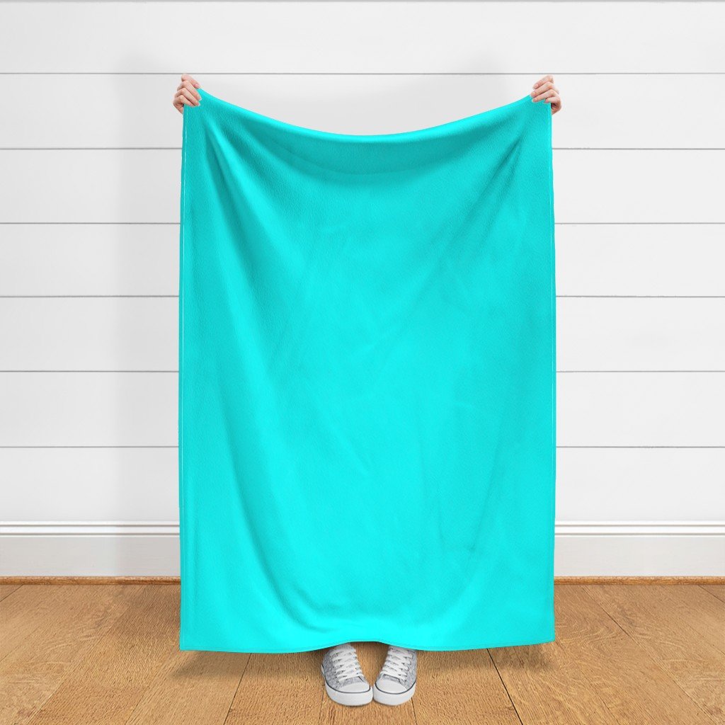 Bright Neon Aqua Blue Solid Coordinate Fabric dayglo aqua fabric