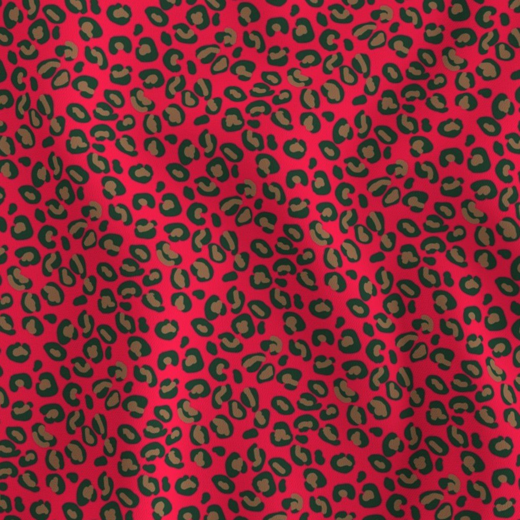 Deep Pink Rose Velvet Spotted Leopard Animal Print Pattern Fabric dark velvet spots fabric
