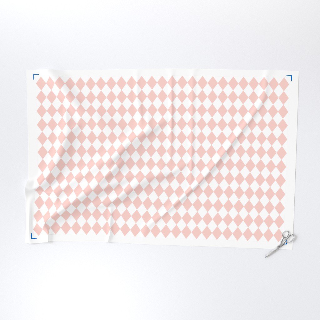 Pink Rosebud Small Modern Diamond Pattern Fabric diamond pattern fabric