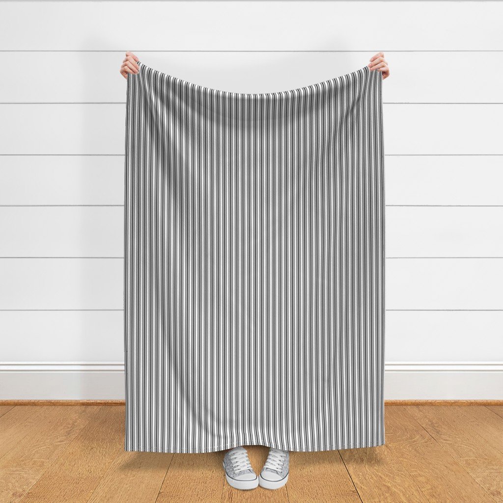 Trendy Large Black Tarp Black French Mattress Ticking Double Stripes Fabric black and white fabric