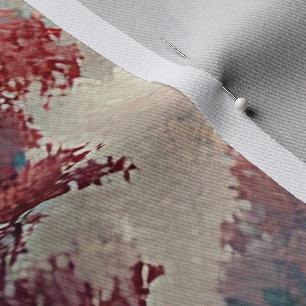 Yosemite National Park Autumn Watercolor Scenic Landscape Fabric aspens fabric