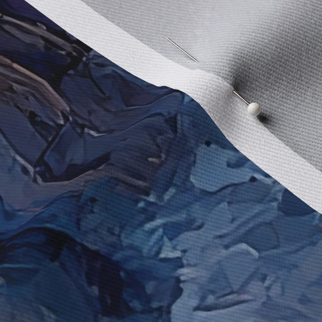 Winter Silence Over the Grand Canyon Watercolor Landscape Fabric cool tone fabric