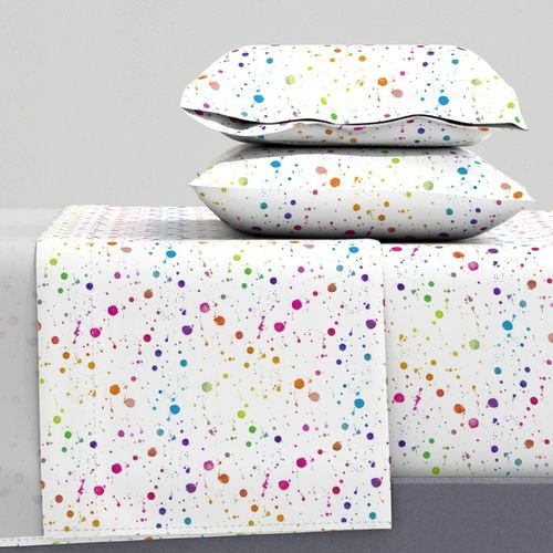 Rainbow Bright Pastel Watercolor Drops Splatters and Dribbles Interior Collection Home Decor Collection drops dribbles sheet set design