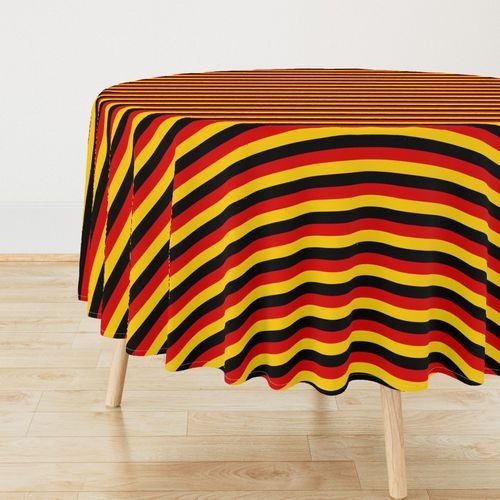 German Flag Colors Red Gold and Black 1 Inch Horizontal Stripes Home Styling Collection Design Collection german stripe tablecloth design