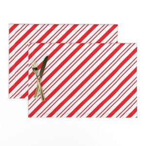 Red Diagonal Christmas Candy Stripes Decor Collection Interior Collection classic stripes placemat design