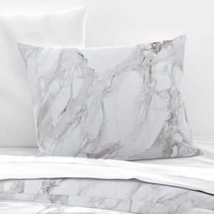 White Natural Marble - Natural Grey Veined Stone Home Decor Collection Design Collection white and grey stone pillow sham design