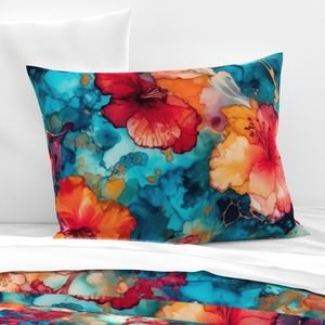 Hawaiian Alcohol Ink Home Styling Collection Home Styling Collection inky pattern pillow sham design