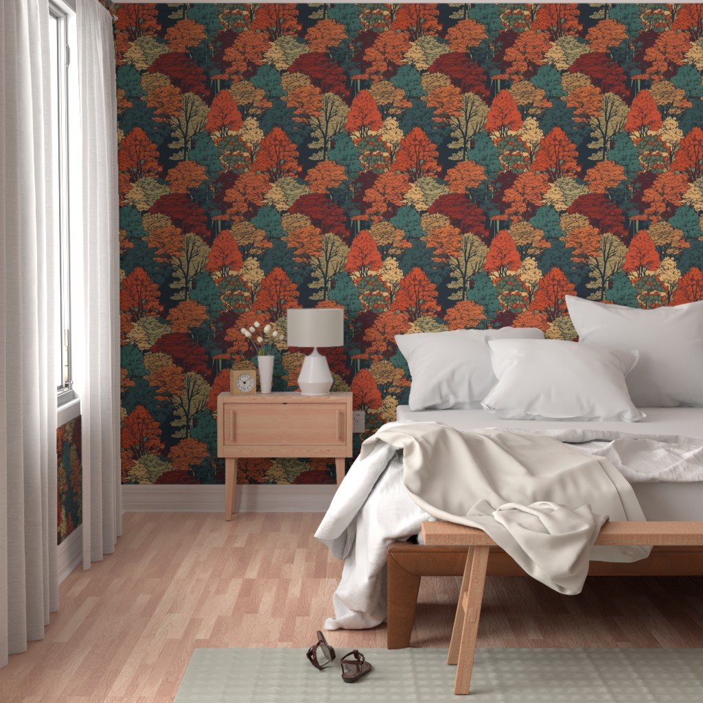 New England Endless Forest Fall Trees Home Styling Collection Home Styling Collection endless forest wallpaper