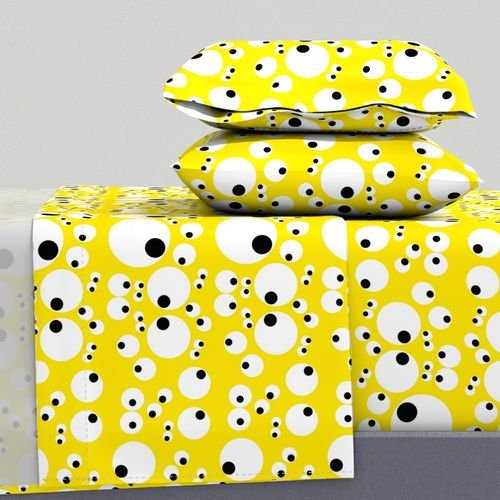 Googly Goo Goo Eyes on Neon Yellow Interior Collection Design Collection neon yellow sheet set design