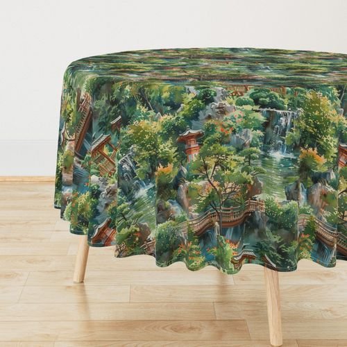 Eden of Tranquility A Japanese Water Garden Paradise Home Styling Collection Design Collection peaceful nature tablecloth design