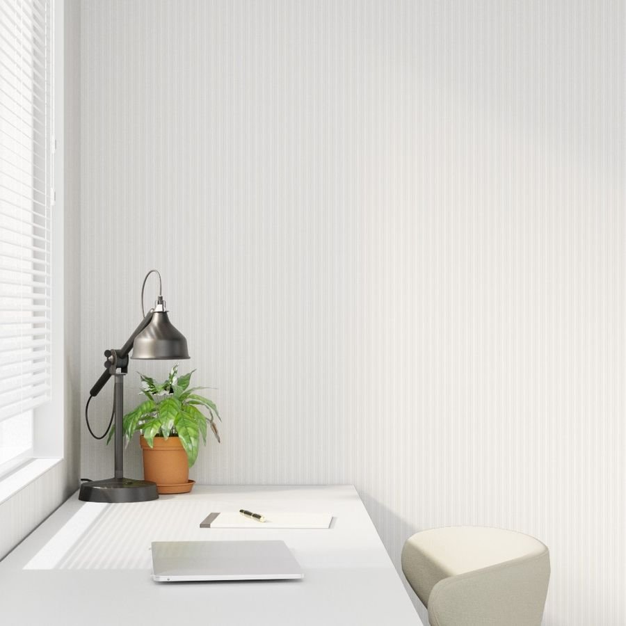 Light Dove Grey Thin Ticking Stripes on White Interior Collection Home Decor Collection calm wallpaper