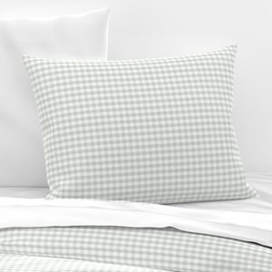 Pale Sage Gingham Check Plaid Pattern Design Collection Home Styling Collection soft tones pillow sham design