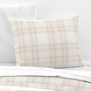 Sandstone Cream Large Traditional Tartan Plaid Pattern Design Collection Design Collection large scale pillow sham design