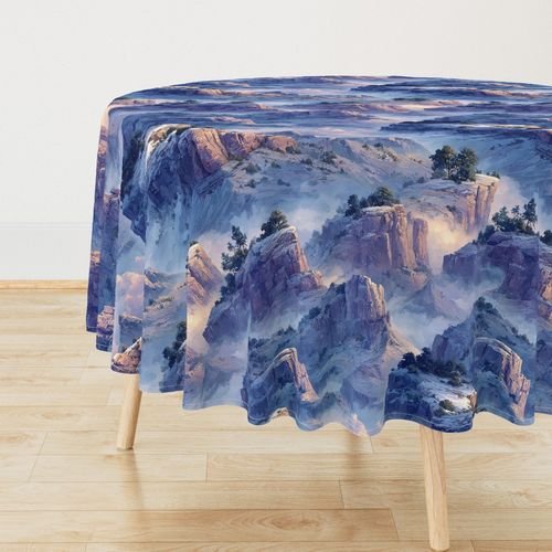 Winter Silence Over the Grand Canyon Watercolor Landscape Home Styling Collection Decor Collection national park tablecloth design
