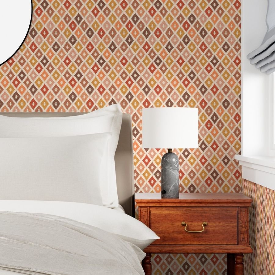 Hotel Cala Sol Sun Bleached Vintage Diamond Textile Design Collection Home Styling Collection coastal wallpaper