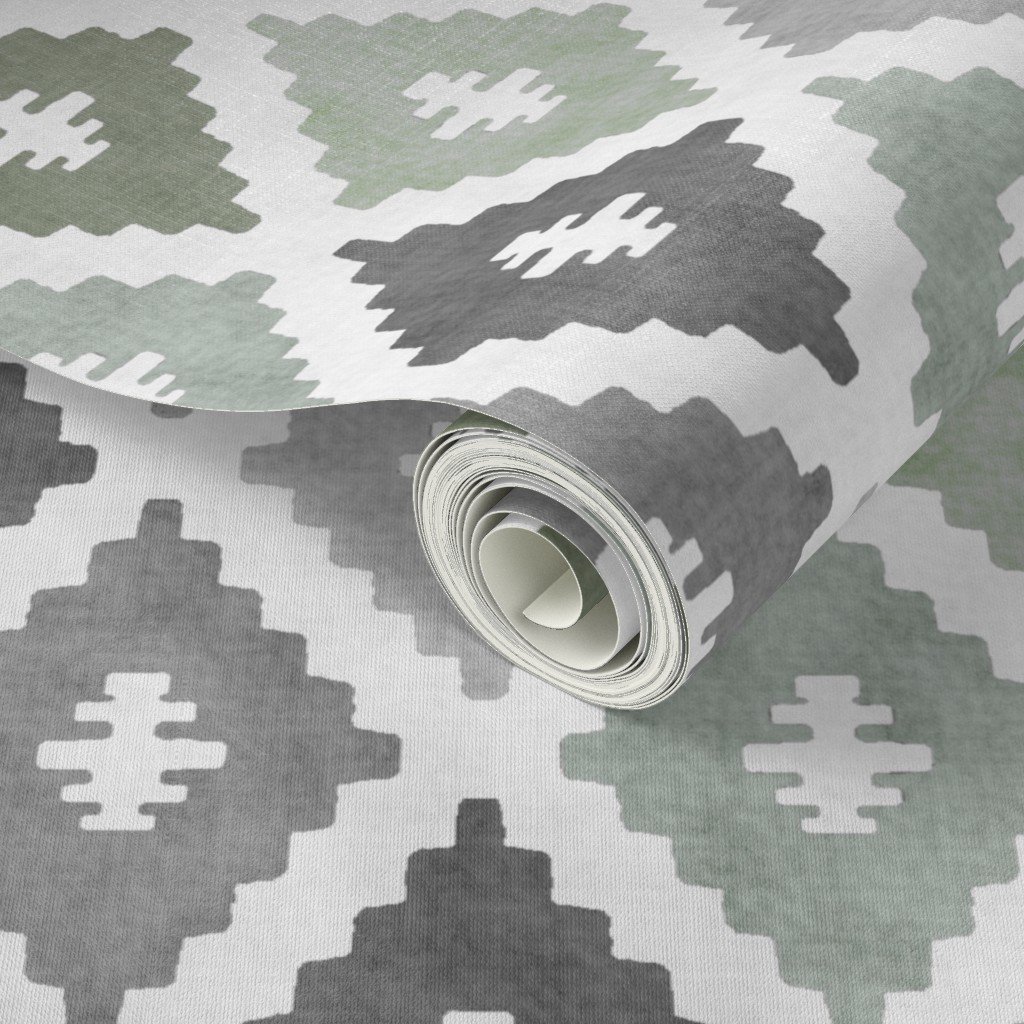 Large Weathered Sage Green Diamond Pattern in Charcoal Gray Interior Collection Decor Collection charcoal gray wallpaper