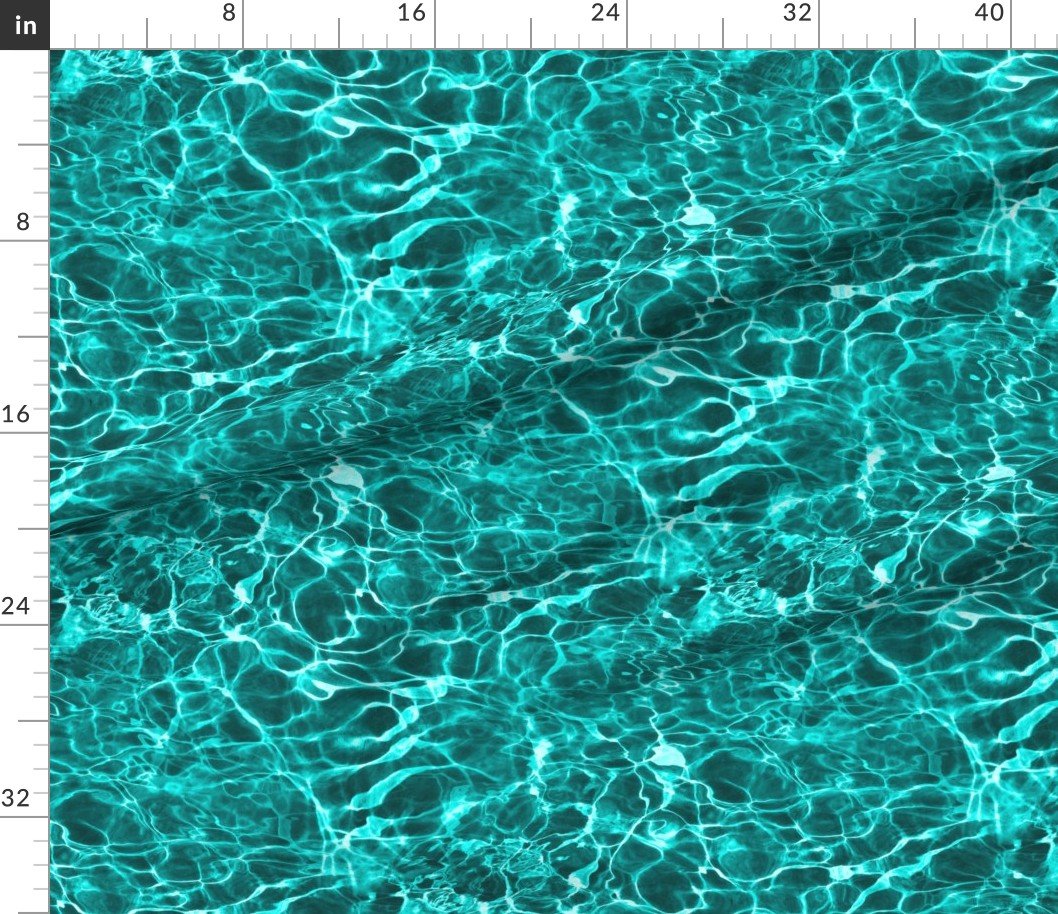 Curacao Playa Kenepa Electric Aqua Water Ripples Decor Collection Interior Collection electric aqua fabric
