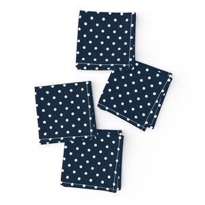 Mini White Polkadots on Navy Blue Interior Collection Design Collection navy and white polka dot napkins design