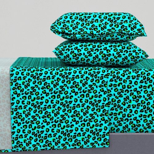 Leopard Spots Aqua Decor Collection Design Collection big cat sheet set design