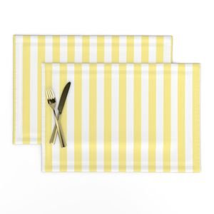 Buttermilk Yellow and White Wide Stripes Decor Collection Home Styling Collection yellow and white placemat design