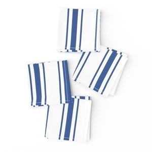 Mattress Ticking Wide Striped Pattern in Dark Blue and White Home Decor Collection Home Decor Collection blue ticking napkins design