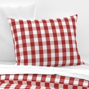 Aurora Red Gingham Check Pattern Design Collection Design Collection aurora red pillow sham design
