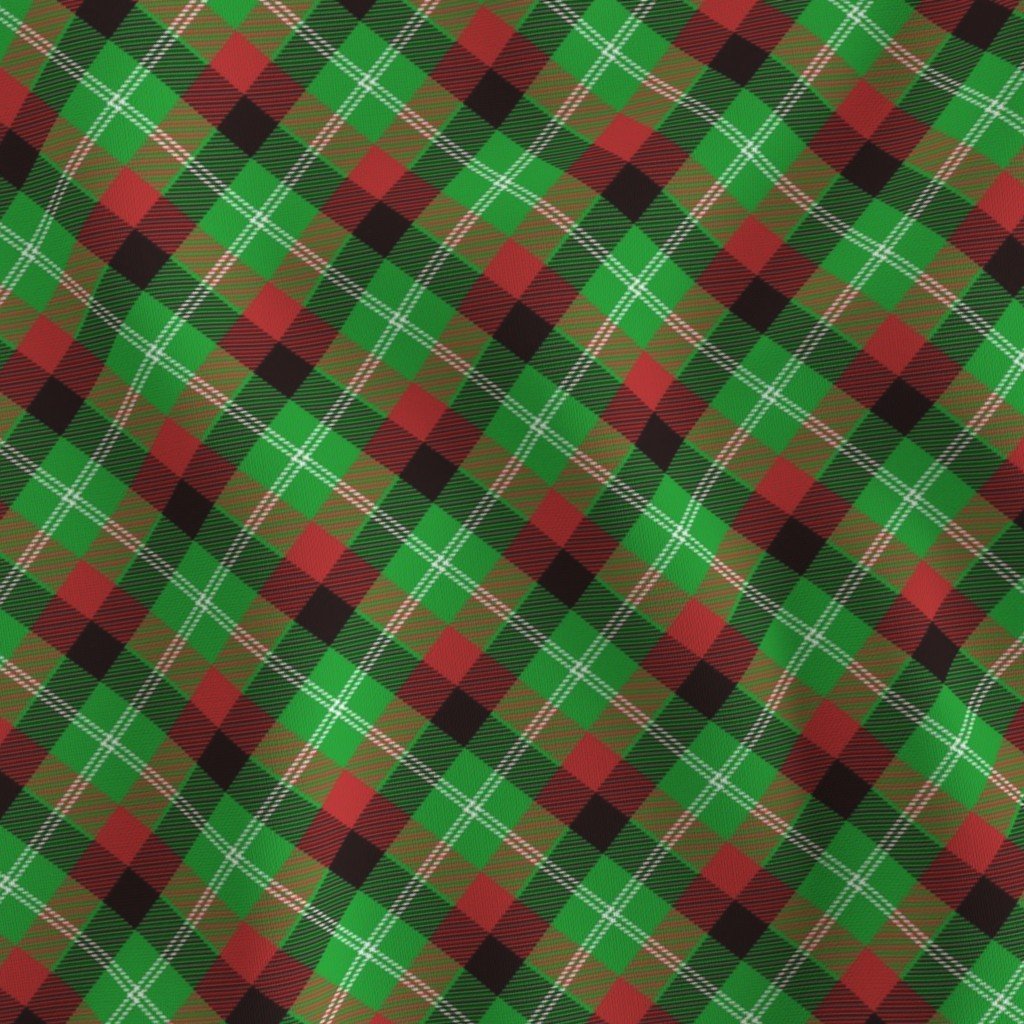 Christmas Holly Green Red and Black and Argyle Tartan Plaid with Crossed Decor Collection Home Decor Collection christmas tartan fabric