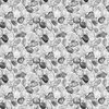 Watercolor Sea Glass Shells and Starfish Coastal Pattern in Black and White