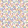 Soft Watercolor Quilted Patchwork Triangles Butter Yellow Lavender and Sage