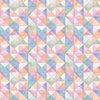 Soft Watercolor Quilted Patchwork Triangles in Peach Lavender and Sage