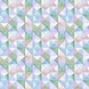 Soft Watercolor Quilted Patchwork Triangles in Mint Sage and Lavender
