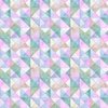 Soft Watercolor Quilted Patchwork Triangles in Pink Mint and Sage