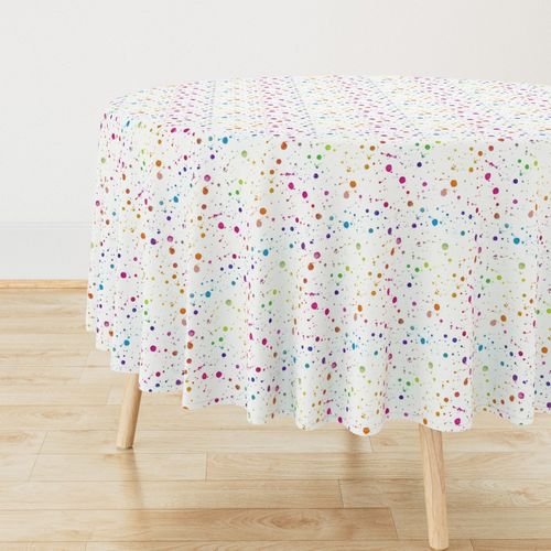 Rainbow Bright Pastel Watercolor Drops Splatters and Dribbles Interior Collection Home Decor Collection pastel dribbles tablecloth design