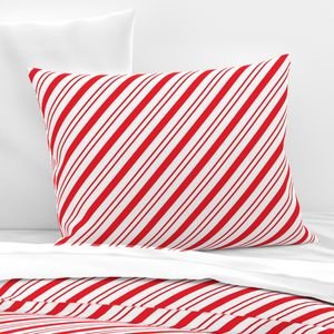 Red Diagonal Christmas Candy Stripes Decor Collection Interior Collection diagonal stripes pillow sham design