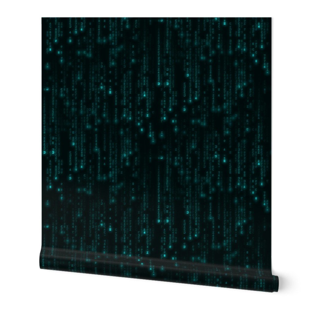 Neon Aqua Digital Rain Computer Code Wallpaper computer code wallpaper