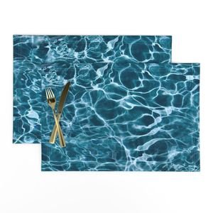 Teal Ripples in Wavy Water Home Decor Collection Interior Collection ocean placemat design
