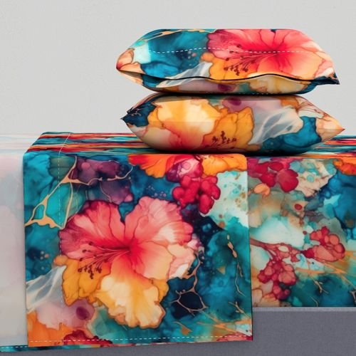 Hawaiian Alcohol Ink Home Styling Collection Home Styling Collection inky swirls sheet set design