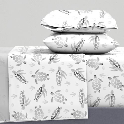 Grey Ombre Watercolor Sea Turtle Print Interior Collection Home Decor Collection turtle pattern sheet set design