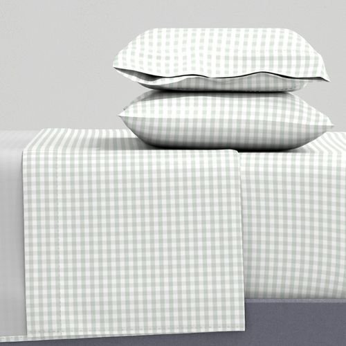 Pale Sage Gingham Check Plaid Pattern Design Collection Home Styling Collection checkered sheet set design