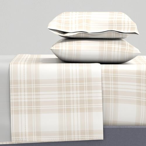 Sandstone Cream Large Traditional Tartan Plaid Pattern Design Collection Design Collection soft tones sheet set design